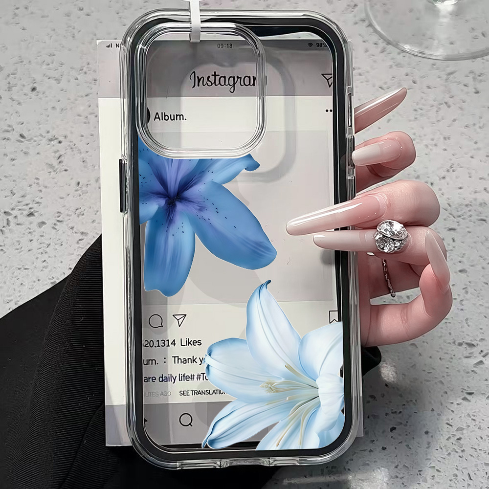 Blue Lily Flower Clear Phone C - Plants X ulasan dan harga