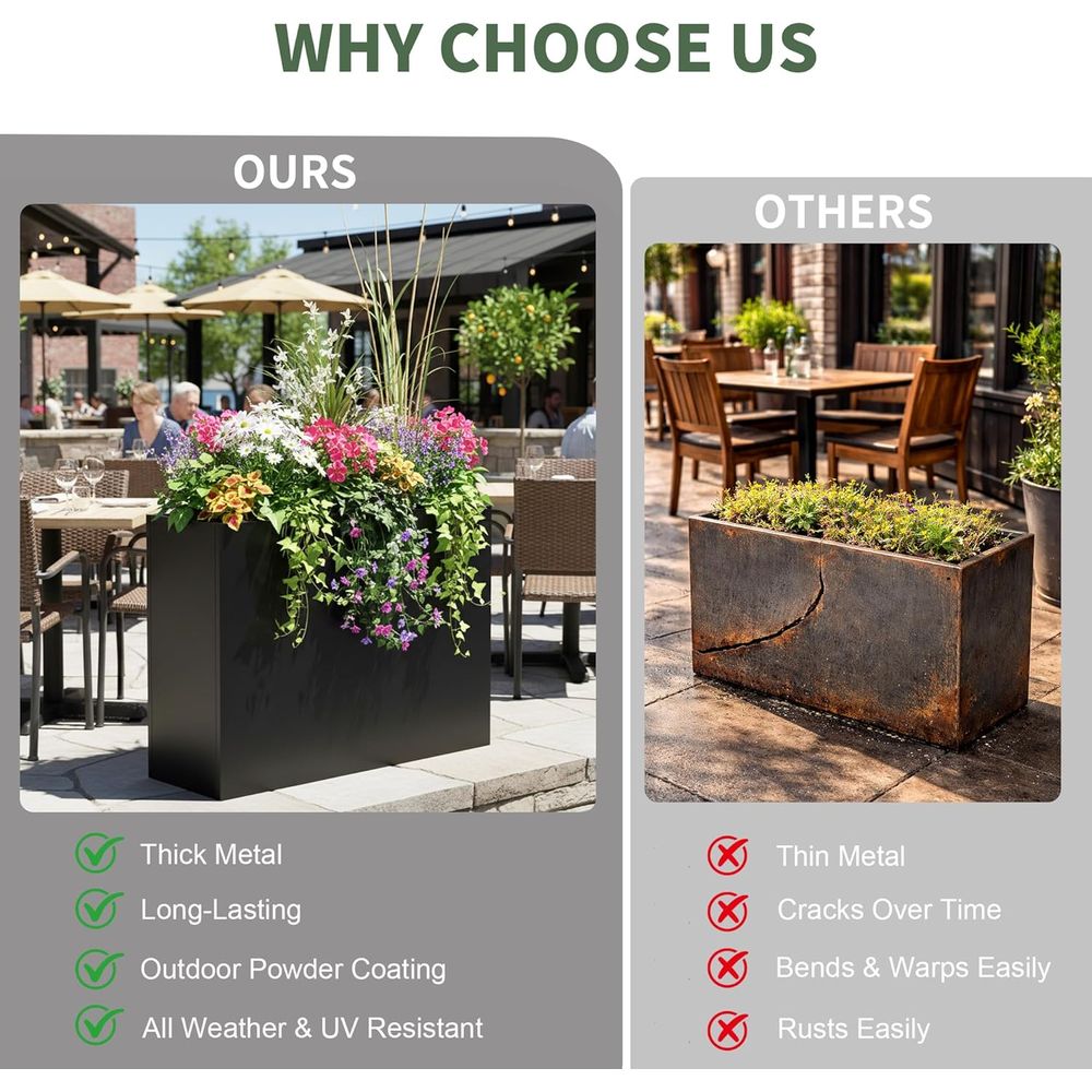 Large Outdoor Metal Planter, 3 - Plants X ulasan dan harga
