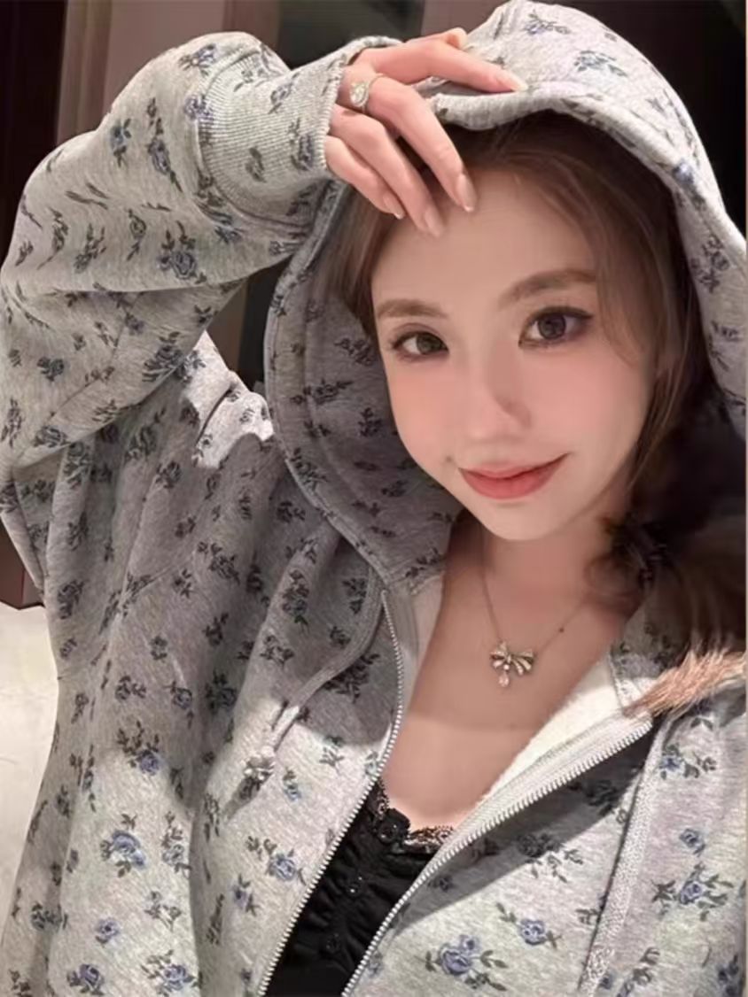 Korean Sweet College Women Swe - Plant Parent Hoodie ulasan dan harga