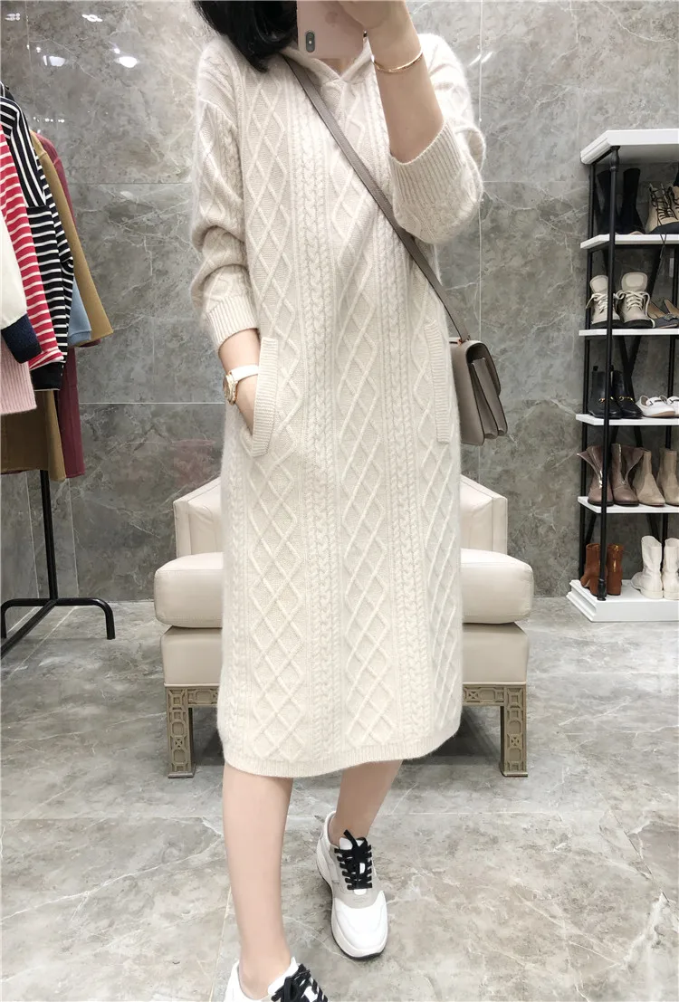 Pure Goat Cashmere Knee-Length - Plant Parent Hoodie ulasan dan harga