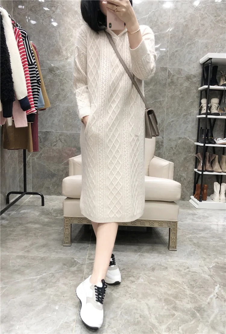 Pure Goat Cashmere Knee-Length - Plant Parent Hoodie ulasan dan harga